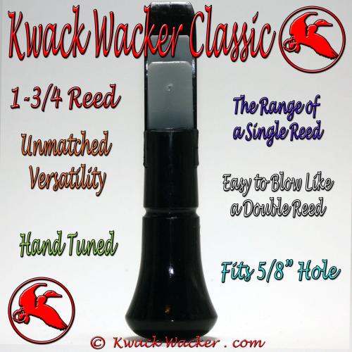 Duck Call Insert 1-3/4 Reed Kwack Wacker Classic Black