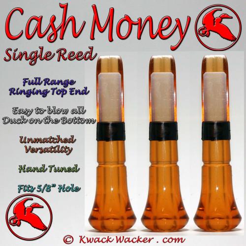 Duck Call Inserts 3 Pack Kwack Wacker Cash Money Single Reed